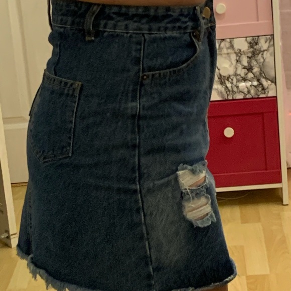 Cute Denim Skirt with Distressing! Never Worn!! - Picture 4 of 4